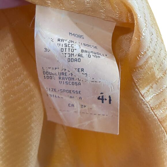 Vintage Mondi Size 44 Blazer & Shorts Set Sunshine Yellow Coastal Old Money Mod - Picture 9 of 16